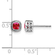10k White Gold Cushion Ruby and Diamond Earrings - Birthstone Company