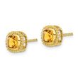10k Cushion Citrine Earrings