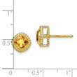 10k Cushion Citrine Earrings