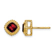 10k Cushion Garnet Earrings - Birthstone Company