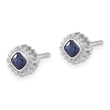 10k White Gold Cushion Sapphire Earrings - Birthstone Company