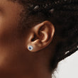 10k White Gold Cushion Sapphire Earrings - Birthstone Company