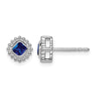 10k White Gold Cushion Sapphire Earrings - Birthstone Company