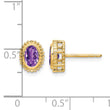 10k Oval Amethyst Post Earrings - Birthstone Company