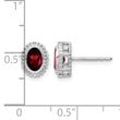 10k White Gold Oval Garnet Post Earrings - Birthstone Company