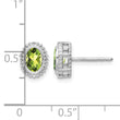 10k White Gold Oval Peridot Post Earrings - Birthstone Company