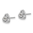 14K White Gold Lab Grown Diamond Knot Post Earrings