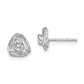 14K White Gold Lab Grown Diamond Knot Post Earrings