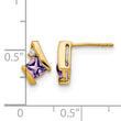 10k Yellow Gold Cushion Amethyst and Diamond Earrings - Birthstone Company