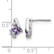 Sterling Silver Antique Cushion Amethyst and Diamond Earrings - Birthstone Company