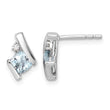 10k White Gold Cushion Aquamarine and Diamond Earrings - Birthstone Company
