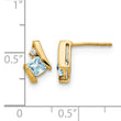 10k Yellow Gold Cushion Aquamarine and Diamond Earrings - Birthstone Company