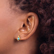 10k Yellow Gold Cushion Blue Topaz and Diamond Earrings - Birthstone Company