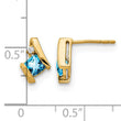 10k Yellow Gold Cushion Blue Topaz and Diamond Earrings - Birthstone Company