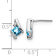 Sterling Silver Antique Cushion Blue Topaz and Diamond Earrings - Birthstone Company