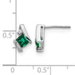10k White Gold Cushion Cr. Emerald and Diamond Earrings - Birthstone Company