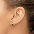 10k Yellow Gold Cushion Cr. Emerald and Diamond Earrings - Birthstone Company