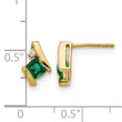 10k Yellow Gold Cushion Cr. Emerald and Diamond Earrings - Birthstone Company