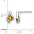 10k White Gold Cushion Citrine and Diamond Earrings - Birthstone Company