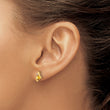 10k Yellow Gold Cushion Citrine and Diamond Earrings - Birthstone Company