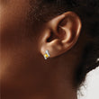 Sterling Silver Antique Cushion Citrine and Diamond Earrings - Birthstone Company