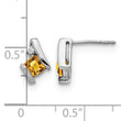 Sterling Silver Antique Cushion Citrine and Diamond Earrings - Birthstone Company