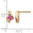 10k Yellow Gold Cushion Cr. Pink Sapphire and Diamond Earrings - Birthstone Company