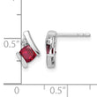 10k White Gold Cushion Cr. Ruby and Diamond Earrings - Birthstone Company