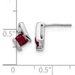 Sterling Silver Antique Cushion Cr. Ruby and Diamond Earrings - Birthstone Company