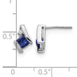 Sterling Silver Antique Cushion Cr. Sapphire and Diamond Earrings - Birthstone Company