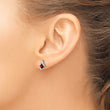 10k White Gold Cushion Garnet and Diamond Earrings - Birthstone Company