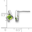 10k White Gold Cushion Peridot and Diamond Earrings - Birthstone Company