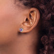 Sterling Silver Rhodium-plated Amethyst and Diamond Earrings - Birthstone Company