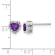 Sterling Silver Rhodium-plated Amethyst and Diamond Earrings - Birthstone Company
