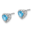 Sterling Silver Rhodium-plated Blue Topaz and Diamond Earrings - Birthstone Company