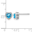 Sterling Silver Rhodium-plated Blue Topaz and Diamond Earrings - Birthstone Company