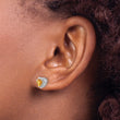 Sterling Silver Rhodium-plated Citrine and Diamond Earrings - Birthstone Company