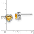 Sterling Silver Rhodium-plated Citrine and Diamond Earrings