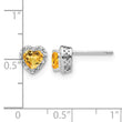 Sterling Silver Rhodium-plated Citrine and Diamond Earrings - Birthstone Company