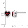Sterling Silver Rhodium-plated Garnet and Diamond Earrings - Birthstone Company