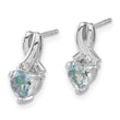 Sterling Silver Rhodium-plated Aquamarine and Diamond Earrings - Birthstone Company