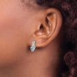 Sterling Silver Rhodium-plated Aquamarine and Diamond Earrings - Birthstone Company