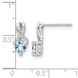 Sterling Silver Rhodium-plated Aquamarine and Diamond Earrings - Birthstone Company