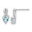 Sterling Silver Rhodium-plated Aquamarine and Diamond Earrings - Birthstone Company