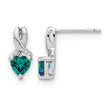 Sterling Silver Rhodium-plated Created Alexandrite/Diamond Earrings - Birthstone Company