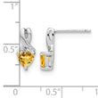 Sterling Silver Rhodium-plated Citrine and Diamond Earrings - Birthstone Company