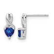 Sterling Silver Rhodium-plated Created Sapphire and Diamond Earrings - Birthstone Company