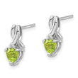 Sterling Silver Rhodium-plated Peridot and Diamond Earrings