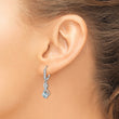 Sterling Silver Rhodium-plated Aquamarine and Diamond Earrings