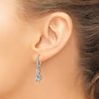 Sterling Silver Rhodium-plated Aquamarine and Diamond Earrings - Birthstone Company